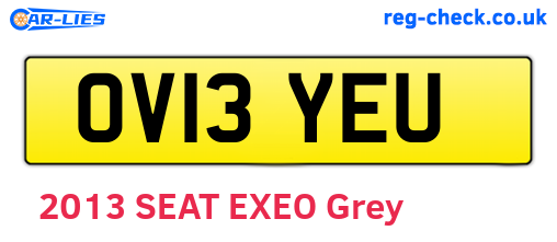 OV13YEU are the vehicle registration plates.