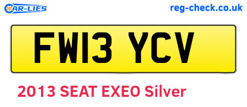 FW13YCV are the vehicle registration plates.