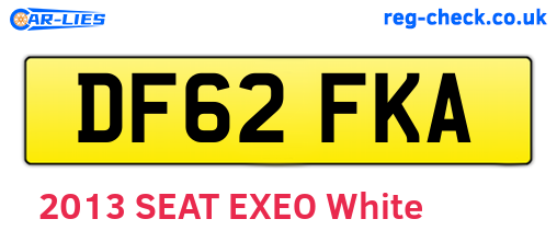 DF62FKA are the vehicle registration plates.