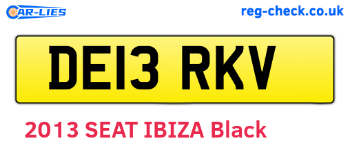 DE13RKV are the vehicle registration plates.