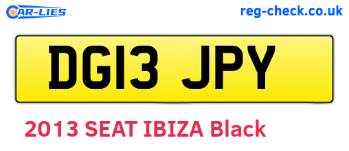 DG13JPY are the vehicle registration plates.