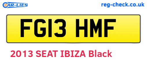 FG13HMF are the vehicle registration plates.