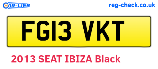 FG13VKT are the vehicle registration plates.