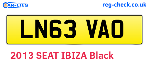 LN63VAO are the vehicle registration plates.