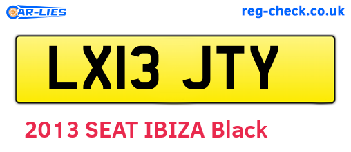 LX13JTY are the vehicle registration plates.