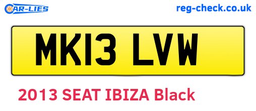 MK13LVW are the vehicle registration plates.