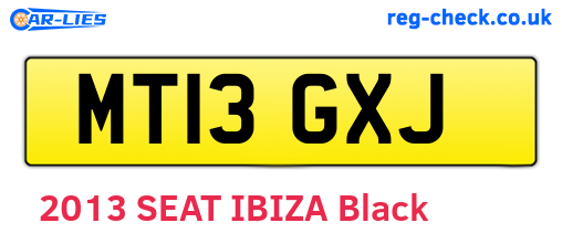 MT13GXJ are the vehicle registration plates.