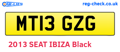 MT13GZG are the vehicle registration plates.