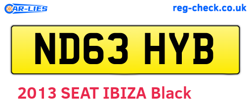 ND63HYB are the vehicle registration plates.