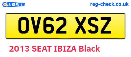 OV62XSZ are the vehicle registration plates.