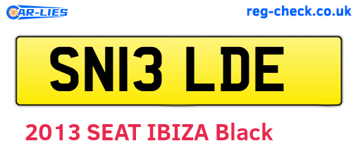 SN13LDE are the vehicle registration plates.