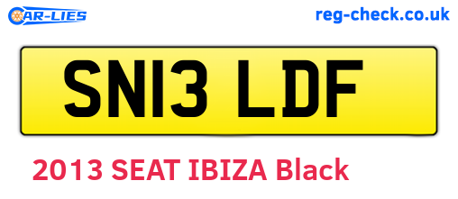 SN13LDF are the vehicle registration plates.