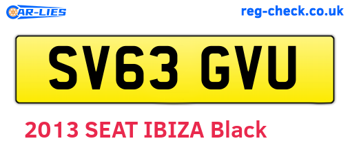 SV63GVU are the vehicle registration plates.
