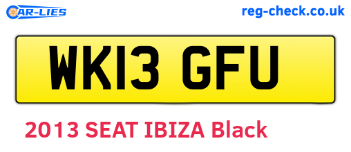 WK13GFU are the vehicle registration plates.