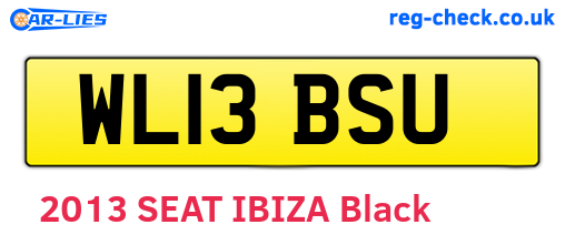 WL13BSU are the vehicle registration plates.