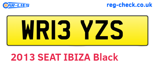 WR13YZS are the vehicle registration plates.