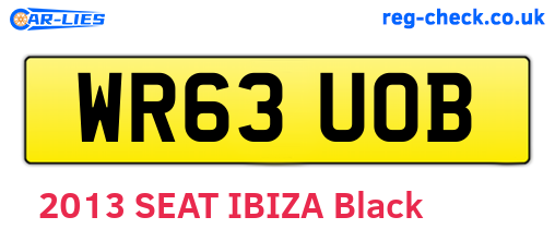WR63UOB are the vehicle registration plates.