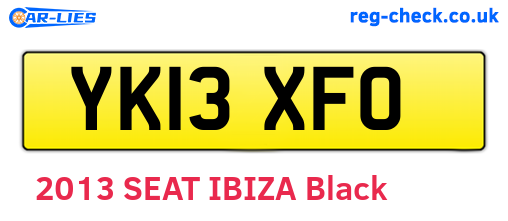 YK13XFO are the vehicle registration plates.