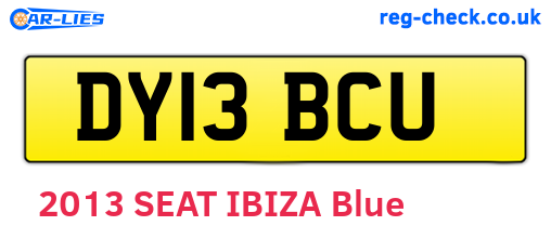 DY13BCU are the vehicle registration plates.