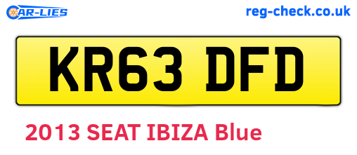 KR63DFD are the vehicle registration plates.
