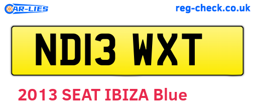 ND13WXT are the vehicle registration plates.