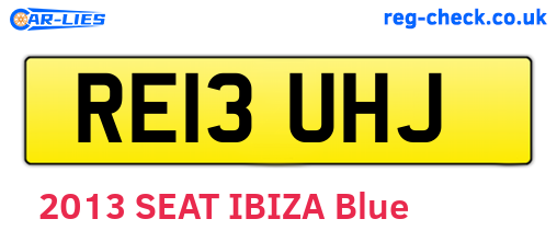 RE13UHJ are the vehicle registration plates.