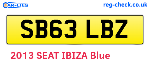 SB63LBZ are the vehicle registration plates.