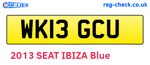 WK13GCU are the vehicle registration plates.