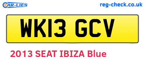 WK13GCV are the vehicle registration plates.