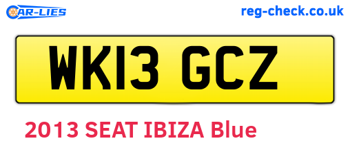 WK13GCZ are the vehicle registration plates.