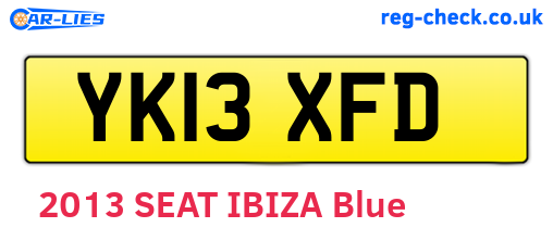 YK13XFD are the vehicle registration plates.