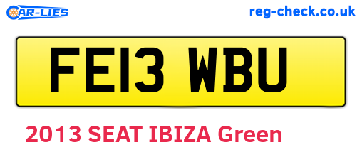 FE13WBU are the vehicle registration plates.