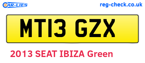 MT13GZX are the vehicle registration plates.