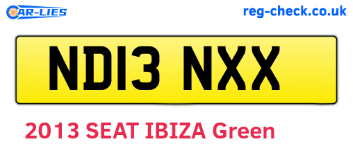 ND13NXX are the vehicle registration plates.