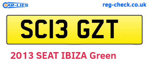SC13GZT are the vehicle registration plates.