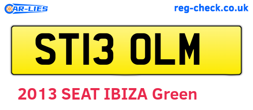 ST13OLM are the vehicle registration plates.