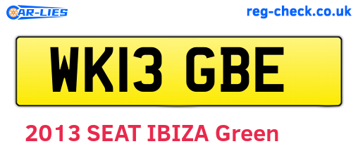 WK13GBE are the vehicle registration plates.