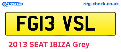 FG13VSL are the vehicle registration plates.