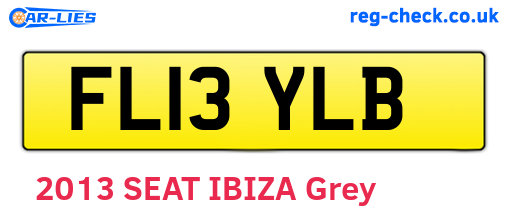 FL13YLB are the vehicle registration plates.
