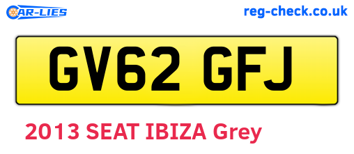 GV62GFJ are the vehicle registration plates.