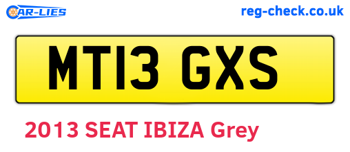 MT13GXS are the vehicle registration plates.