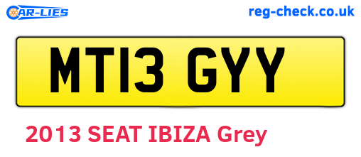 MT13GYY are the vehicle registration plates.