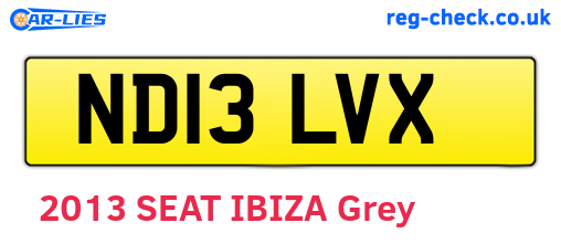 ND13LVX are the vehicle registration plates.