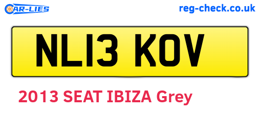 NL13KOV are the vehicle registration plates.