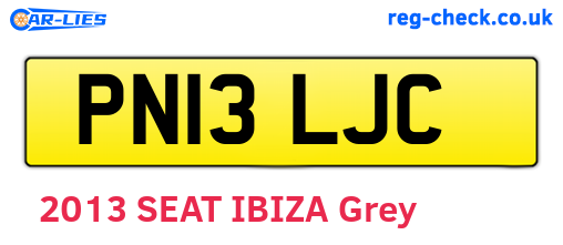 PN13LJC are the vehicle registration plates.