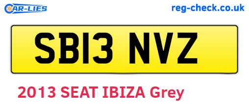 SB13NVZ are the vehicle registration plates.