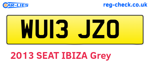 WU13JZO are the vehicle registration plates.