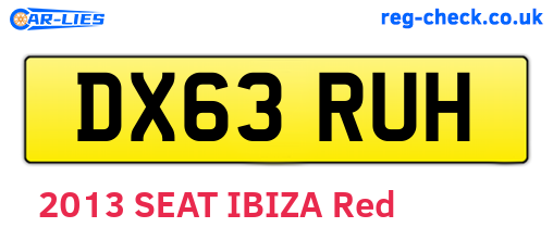 DX63RUH are the vehicle registration plates.