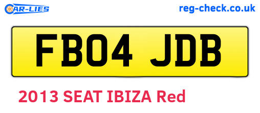 FB04JDB are the vehicle registration plates.