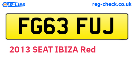 FG63FUJ are the vehicle registration plates.